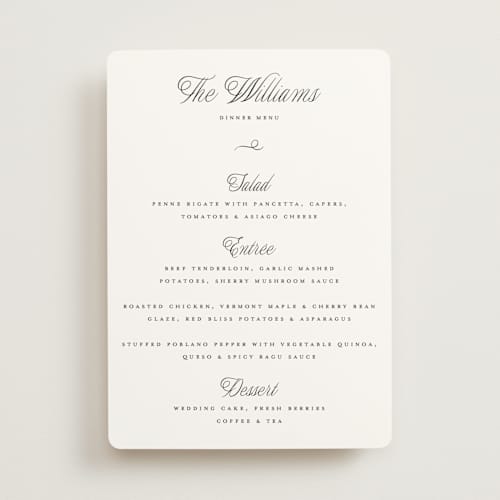 This is a snow menu cards with standard by Pixel and Hank called terra printing on signature in 5x7
