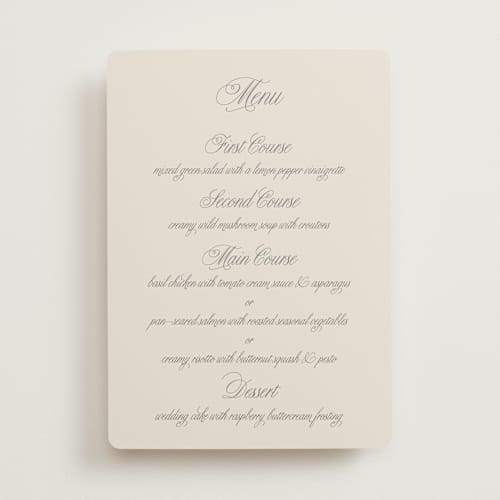 This is a ivory menu cards with standard by Petra Kern called let's say i do printing on signature in 5x7