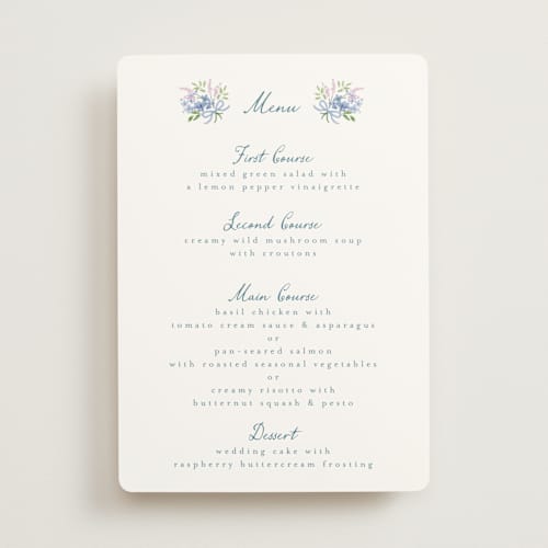 This is a summer menu cards with standard by Petra Kern called vineyard love printing on signature in 5x7