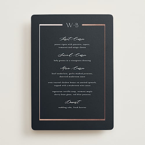 This is a ocean menu cards with foil pressed by Stacey Meacham called luster printing on signature in 5x7