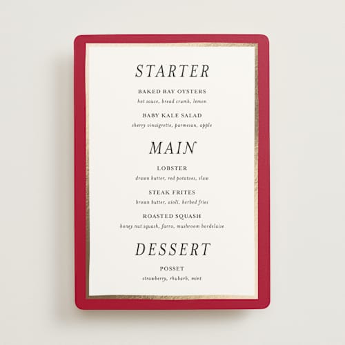 This is a snow menu cards with foil pressed by Ani Somi called amore printing on signature in 5x7