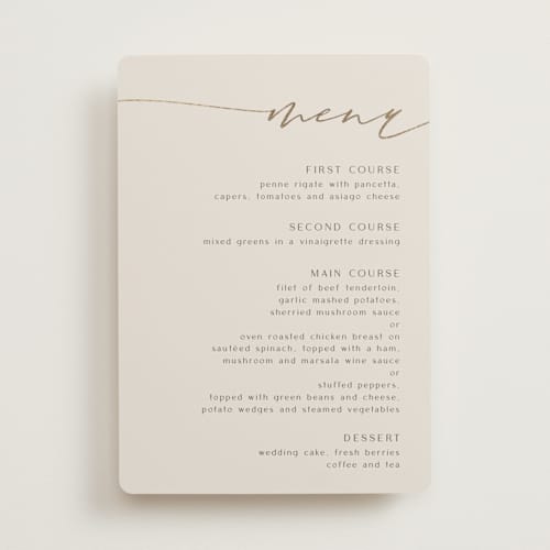 This is a smoke menu cards with foil pressed by Olivia Raufman called gathering printing on signature in standard