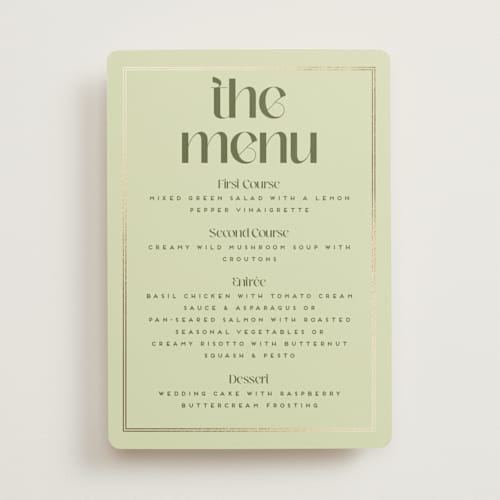 This is a kiwi menu cards with foil pressed by Claudia Orengo called news! printing on signature in standard