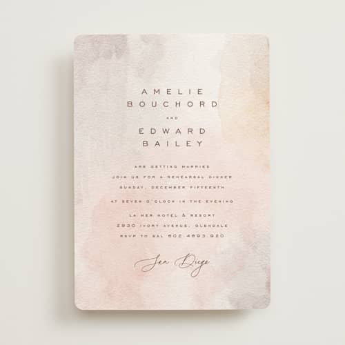 This is a clay rehearsal dinner invitations with standard by chocomocacino called firenze printing on signature in standard