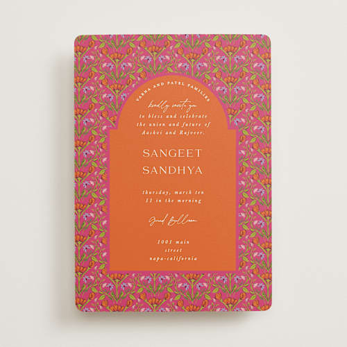 This is a fuchsia wedding invitations with standard by Pati Cascino called varna printing on signature in standard