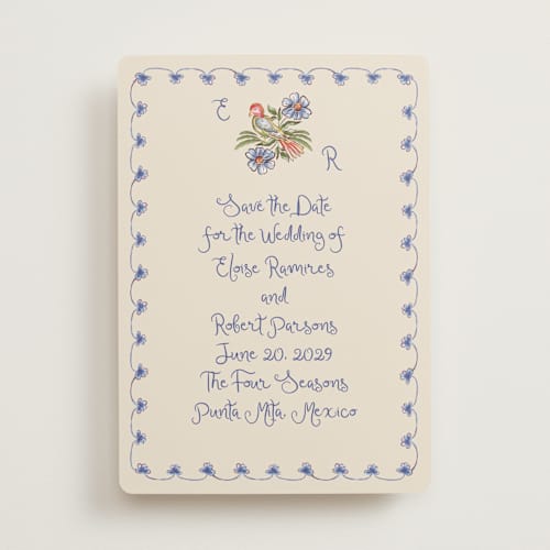 This is a sea save the date with standard by Chris Griffith called artisan wedding printing on signature in standard