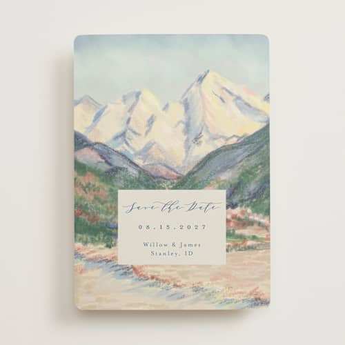 This is a summer save the date with standard by Petra Kern called the valley printing on signature in standard