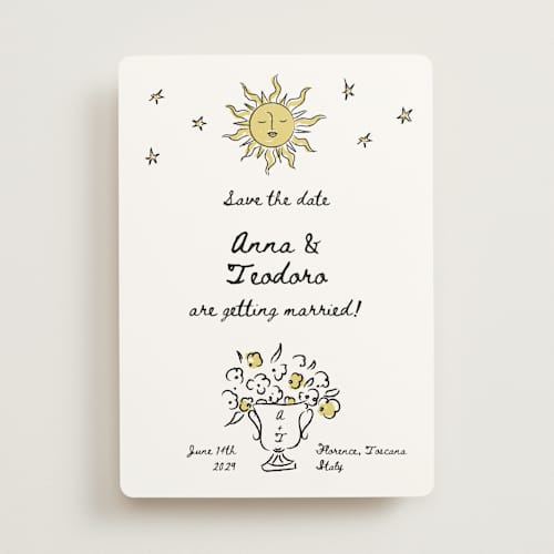 This is a nero save the date with standard by Helena Vitto called amore mio printing on signature in standard