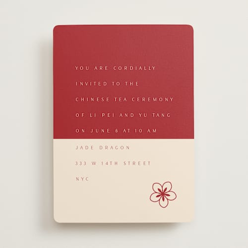 This is a poppy wedding invitations with standard by Deborah Chou called two toned printing on signature in standard