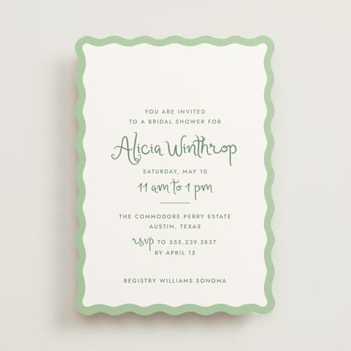 This is a clover bridal shower invitations with standard by Megan Davis called augusta printing on signature in standard