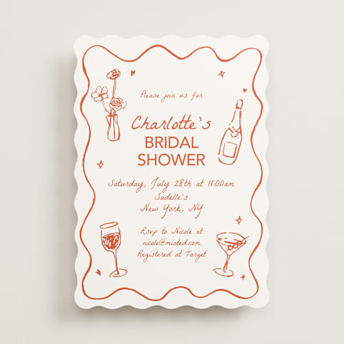 This is a verona sunset bridal shower invitations with standard by Cass Loh called chic soirée printing on signature in standard