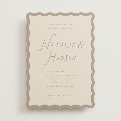 This is a drift wedding invitations with standard by Pixel and Hank called lovers printing on signature in standard