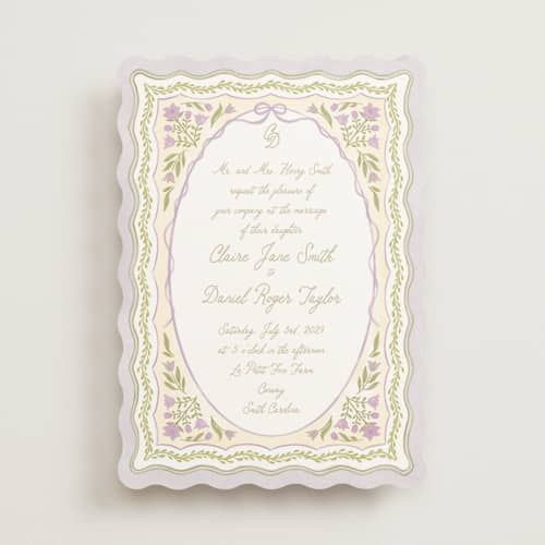 This is a iris wedding invitations with standard by Creo Study called folk garden printing on signature in standard