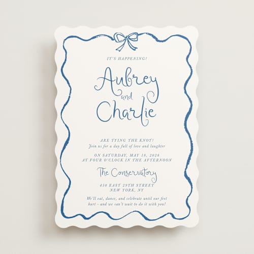 This is a sea breeze wedding invitations with standard by Cass Loh called quirky fun printing on signature in standard