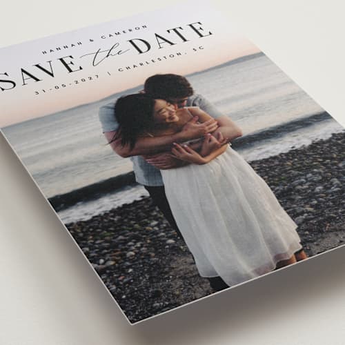 This is a ink save the date with standard by Zani van Zyl called danielle printing on recycled smooth signature in grand