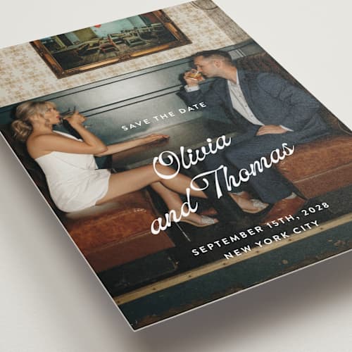 This is a sugar save the date with standard by Paper Raven Co. called manhattan printing on recycled smooth signature in grand