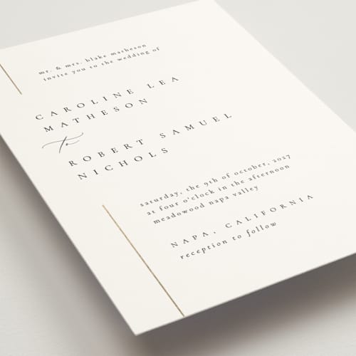 This is a classic wedding invitations with foil pressed by Kelly Schmidt called london printing on signature in grand