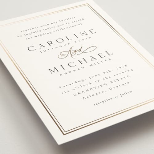This is a cloud wedding invitations with foil pressed by Nicole Walsh called lustre printing on signature in grand