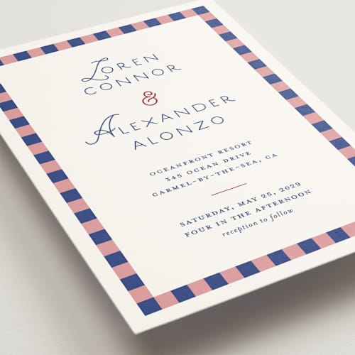 This is a bluebird wedding invitations with standard by Angela Quan called grid printing on signature in grand