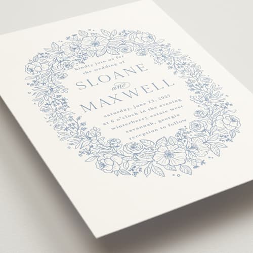 This is a nova wedding invitations with standard by Kristen Smith called wild roses printing on signature in grand