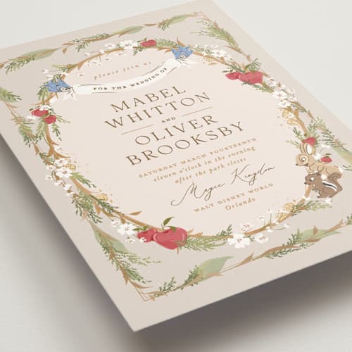 This is a forest floor wedding invitations with standard by Erin L. Wilson called disney's snow white someday printing on signature in grand