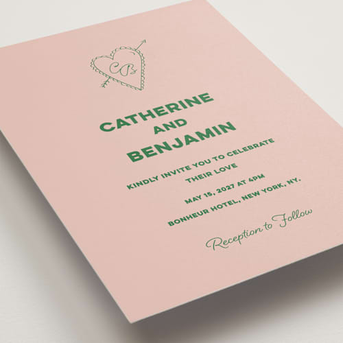 This is a avocado wedding invitations with standard by Helena Vitto called crazy little thing called love printing on signature in grand