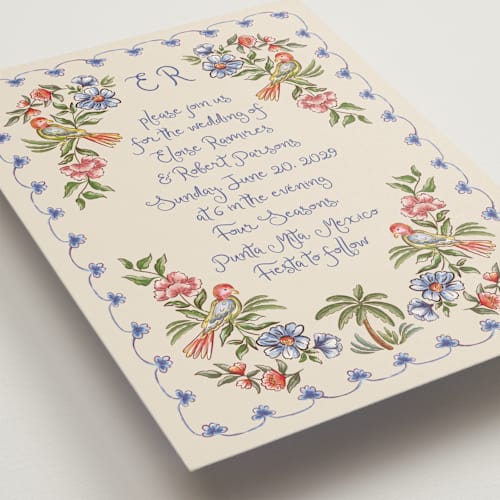 This is a sea wedding invitations with standard by Chris Griffith called artisan wedding printing on signature in grand