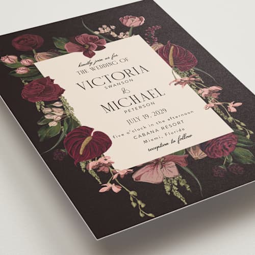 This is a merlota wedding invitations with standard by Susan Moyal called romantics printing on signature in grand