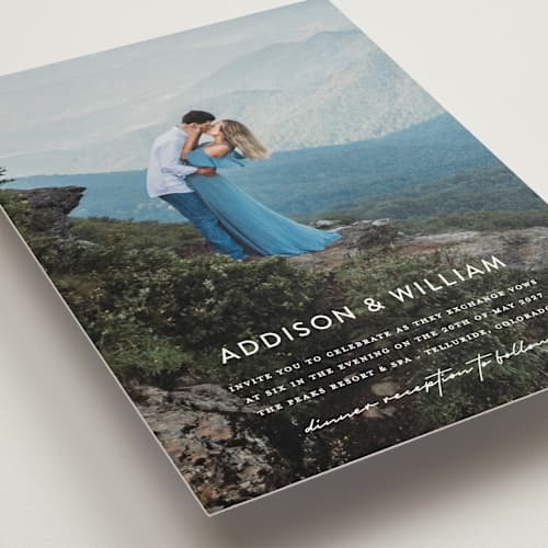 This is a cloud wedding invitations with standard by Pine Street Creative called as if a dream printing on signature in grand