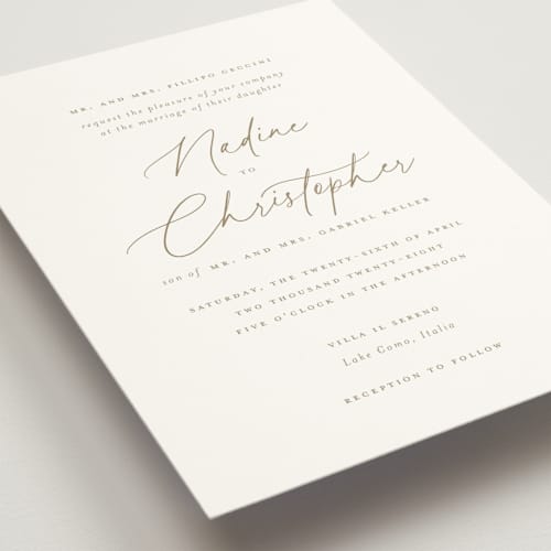 This is a pearl wedding invitations with standard by chocomocacino called spiku printing on signature in grand