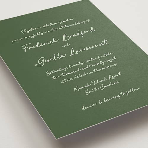 This is a ivy wedding invitations with standard by chocomocacino called strazzate printing on signature in grand
