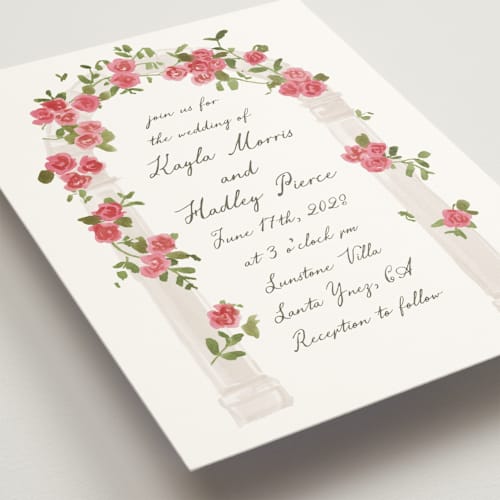 This is a azalea wedding invitations with standard by Everett Paper Goods called villa printing on signature in grand