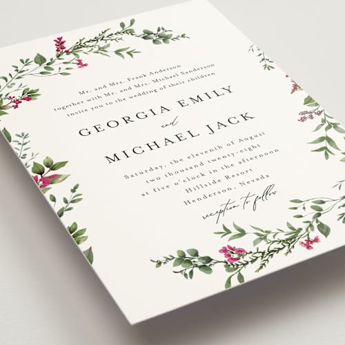 This is a peony wedding invitations with standard by Susan Moyal called romantic florals printing on signature in grand