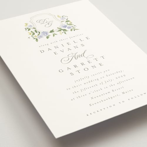 This is a sky wedding invitations with standard by Everett Paper Goods called ocean point printing on signature in grand