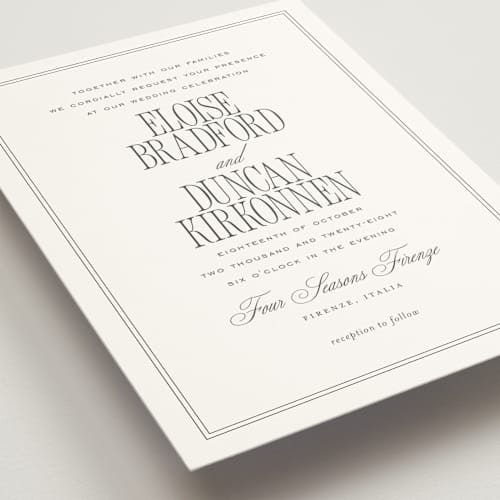 This is a sugar wedding invitations with standard by chocomocacino called ris al’amande printing on signature in grand