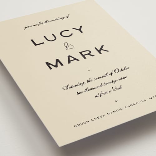 This is a noir wedding invitations with standard by Ani Somi called rose ink printing on signature in grand