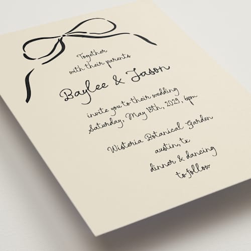 This is a tuxedo wedding invitations with standard by Jelena Vuletic called inkwoven printing on signature in grand
