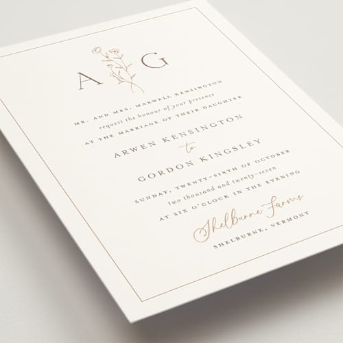 This is a chiffon wedding invitations with standard by chocomocacino called kouignette printing on signature in grand