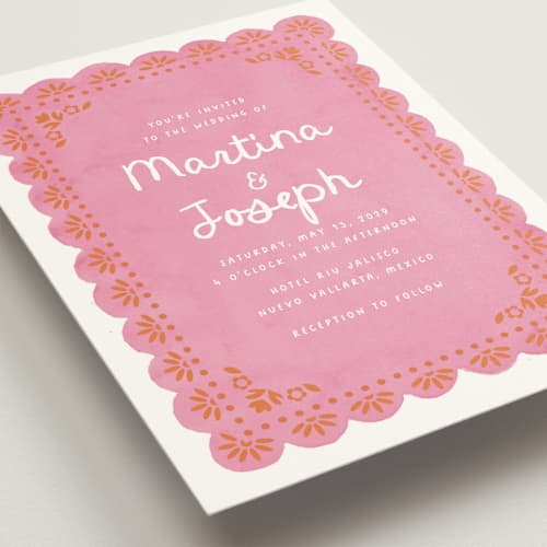 This is a carnation wedding invitations with standard by Itsy Belle Studio called vienes printing on signature in grand