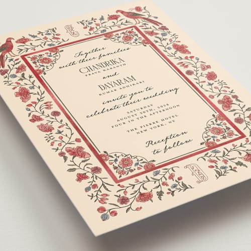 This is a almond wedding invitations with standard by Jenna Holcomb called tapestry printing on signature in grand