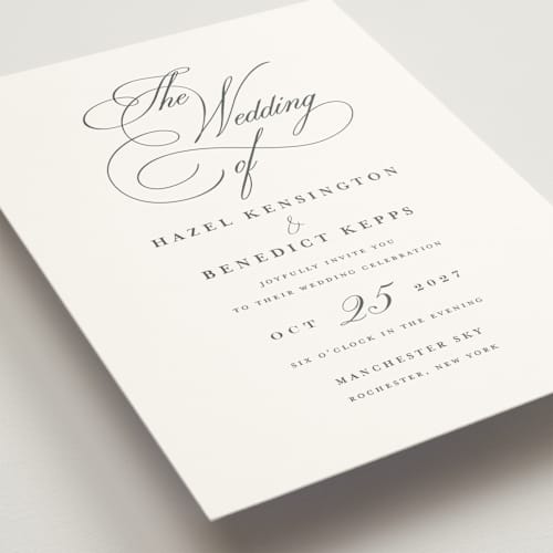 This is a pearl wedding invitations with standard by chocomocacino called scamorza printing on signature in grand