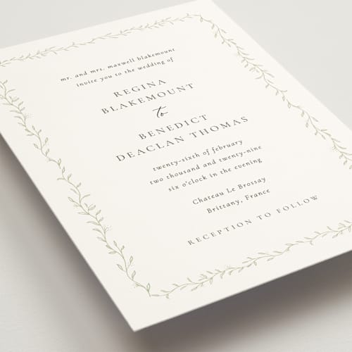 This is a ivy wedding invitations with standard by chocomocacino called cramique printing on signature in grand