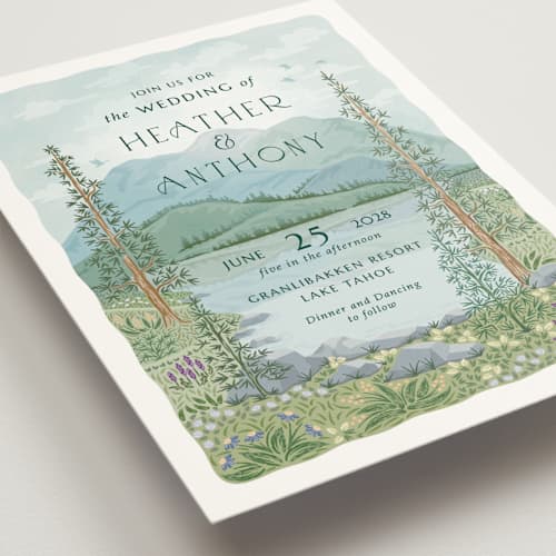 This is a spruce wedding invitations with standard by Paper Sun Studio called sierra printing on signature in grand