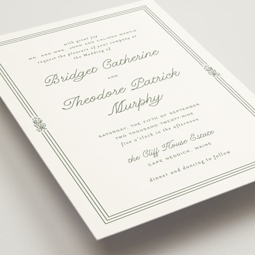 This is a leaf wedding invitations with standard by Kate Ahn called court printing on signature in grand