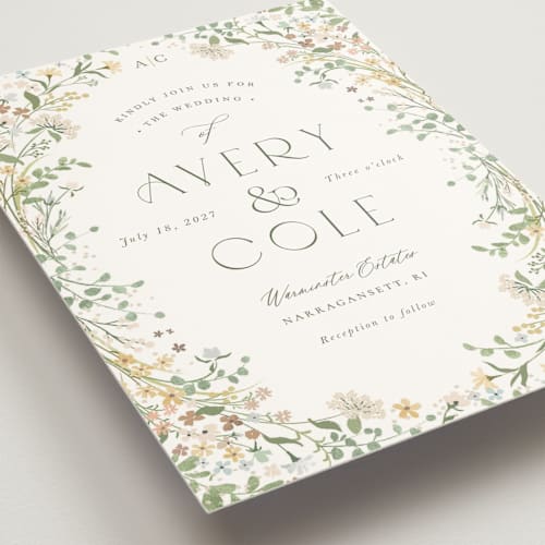 This is a lemongrass wedding invitations with standard by Jennifer Wick called avery printing on signature in grand