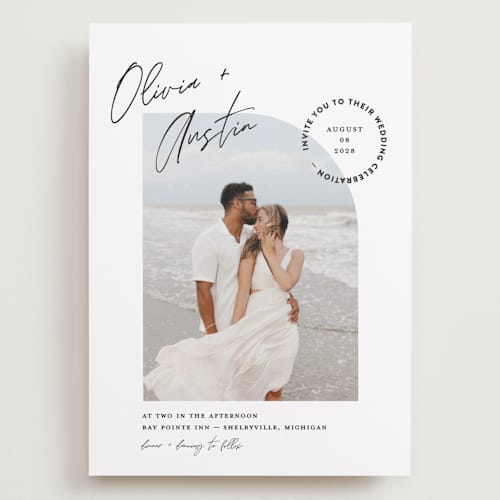 This is a cloud wedding invitations with standard by Pixel and Hank called merge printing on recycled smooth signature in grand