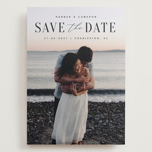 This is a ink save the date with standard by Zani van Zyl called danielle printing on recycled smooth signature in grand