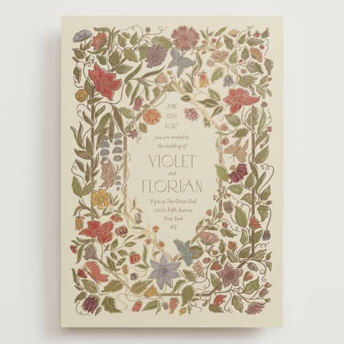 This is a mint wedding invitations with foil pressed by Simona Camp called radiant botany printing on signature in grand