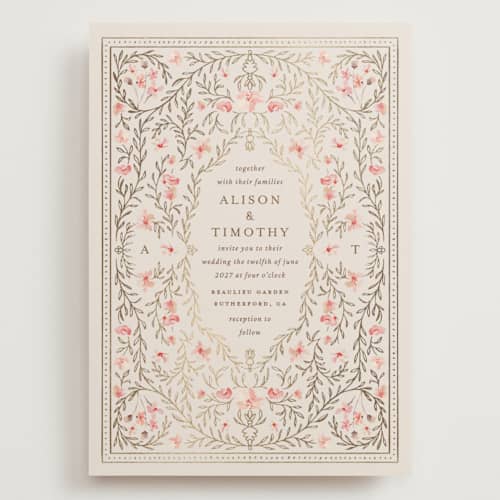 This is a versailles wedding invitations with foil pressed by Claudia Orengo called victorian printing on signature in grand