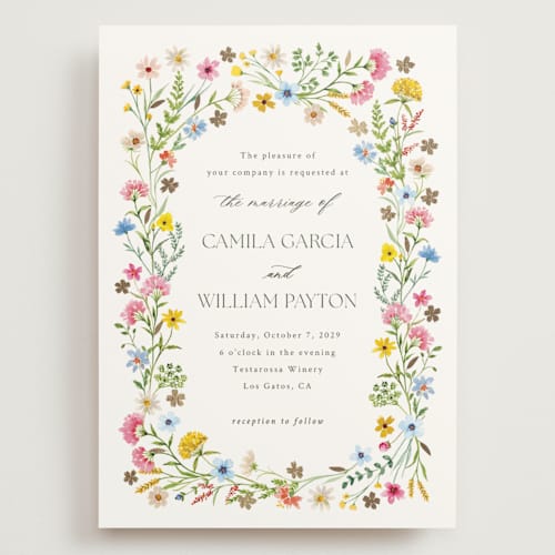 This is a garden wedding invitations with foil pressed by Yaling Hou Suzuki called bright garden printing on signature in grand
